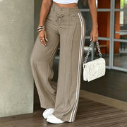 Valerique - Weite Sporthose mit Seitenstreifen – Khaki