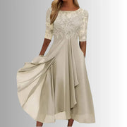 Rhonda - Stilvolles Damen-Spitzenkleid – Creme