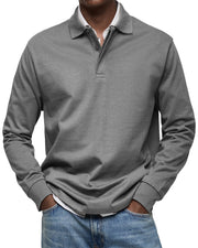Sommerfeld | Langarm-Poloshirt für Herren (1 kaufen – 1 GRATIS dazu) – Grau