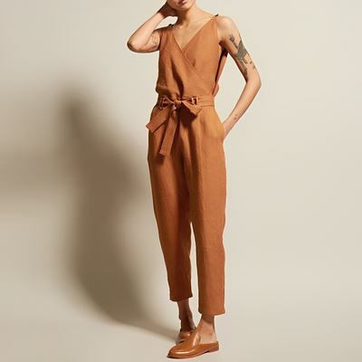 Precious - Lässige dünne Ärmel Jumpsuit