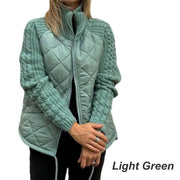 Corisanna - Warme Strickjacke mit Frontreißverschluss – Hellgrün