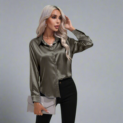 Xaveria | Premium Satinbluse mit elegantem Glanz