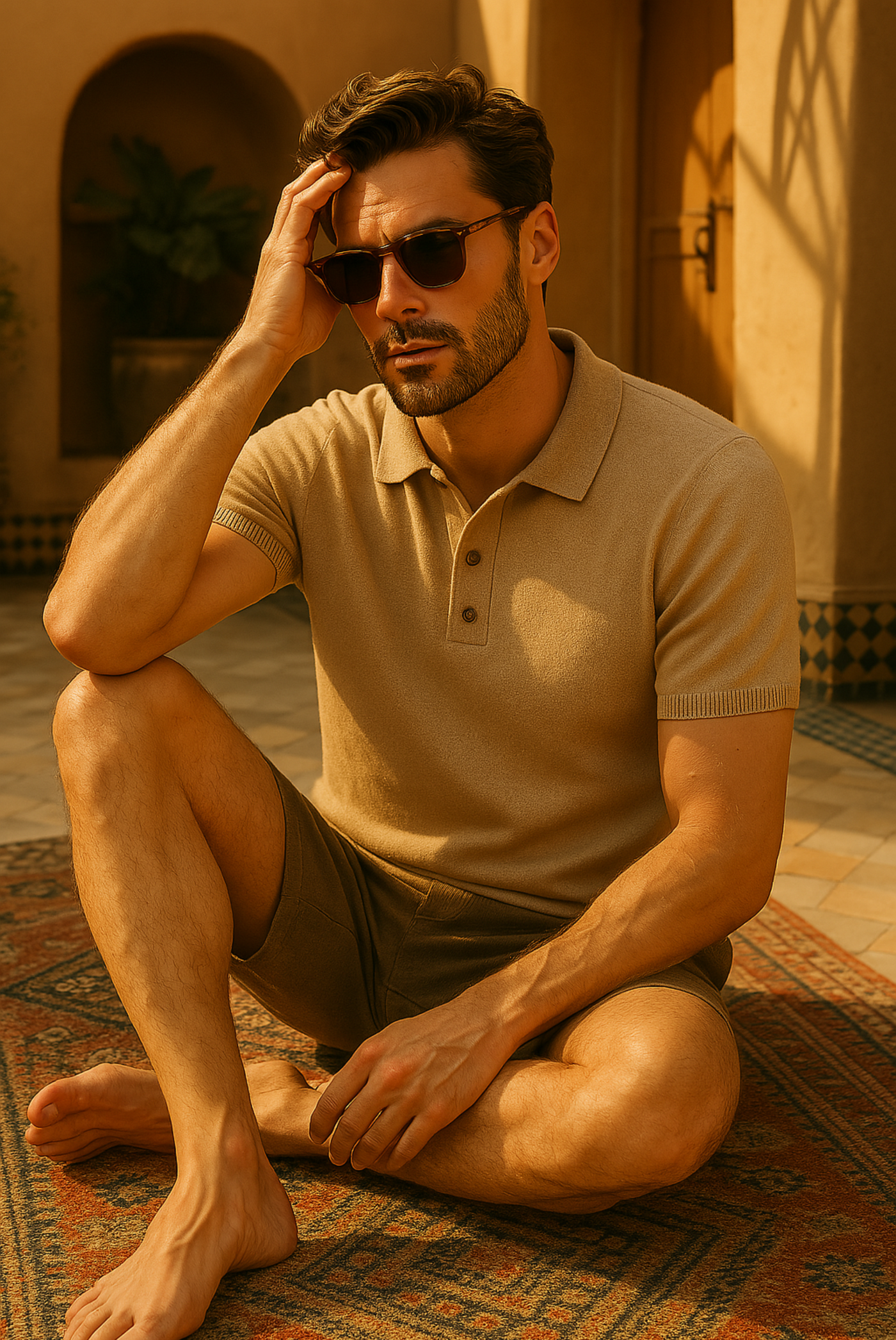 Stilvolles Herren Polo aus Kaschmir-Merinowolle – Caelan