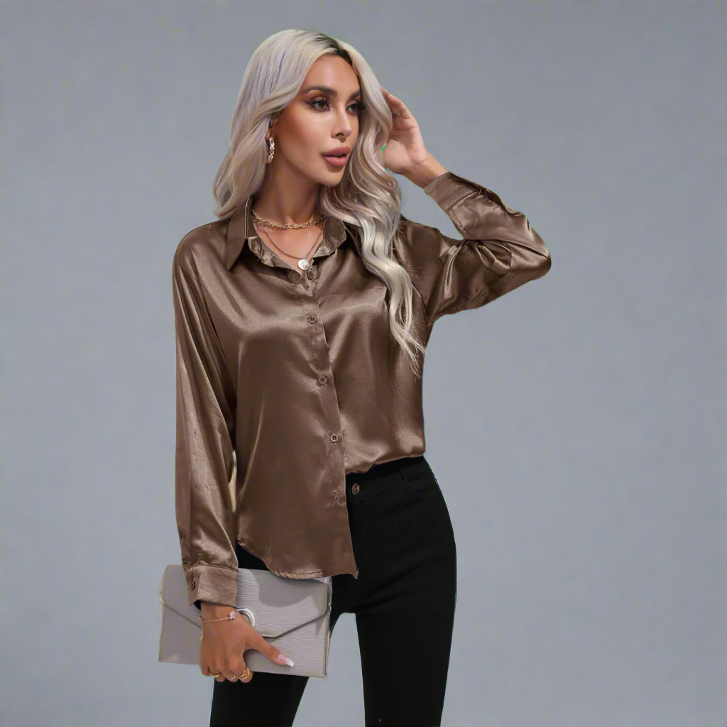 Xaveria | Premium Satinbluse mit elegantem Glanz