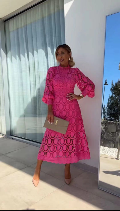 Lydia - Langes Damenkleid mit lebhaftem Patchwork