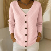 Delavie - Gepolsterter Strickcardigan mit Knopfleiste – Rosa