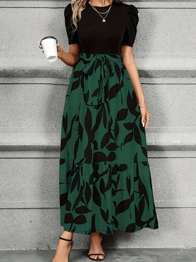 Penelope – kleid mit blumendruck und rundhalsausschnitt