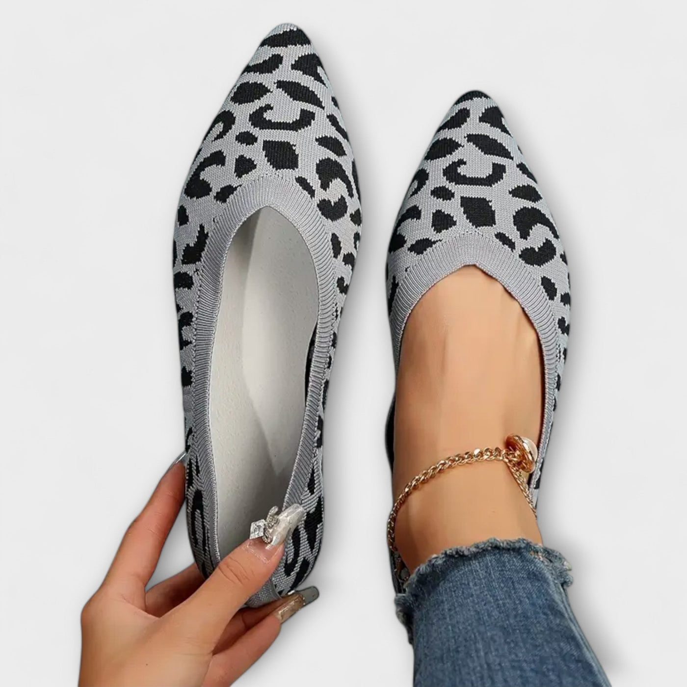 Leopard gemusterte spitze Flats