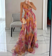 Sanne™ - Romantisches Fließendes Abendkleid – Orange