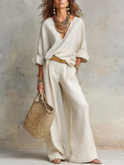 Zinnoria - Luftiger Leinen-Zweiteiler – Beige