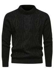 Kael - Strickpullover mit Stehkragen – Schwarz
