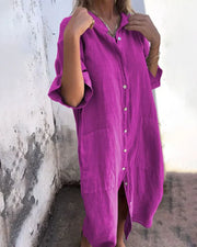 Valerie – Lässiges Damen Hemdblusenkleid – Lilac
