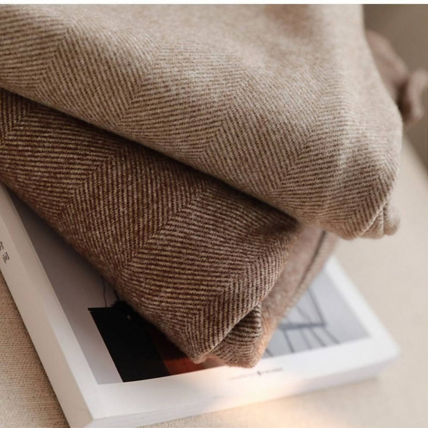 Herren Fischgrät Strukturierte Hose