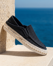 Falkner - Strukturierte Slip-on-Espadrille – Schwarz
