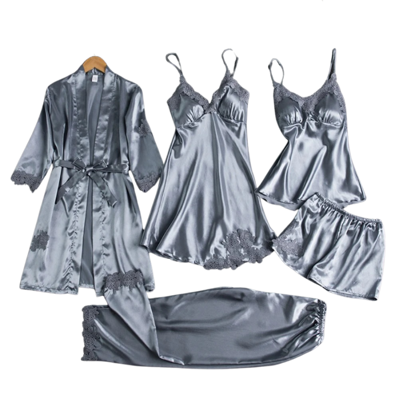 Livia | Luxurious 5-in-1 satin pyjama set
