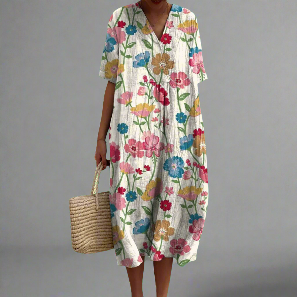 Vroni | Sommerkleid mit Blumenmuster aus hochwertigem Stoff