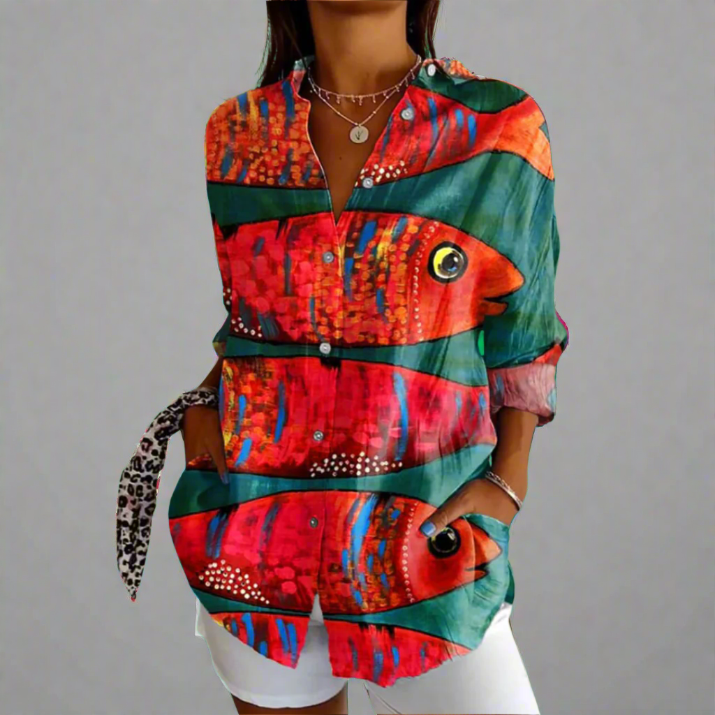 Delia | Vintage Bluse aus Premiumstoff mit handgefertigten Details