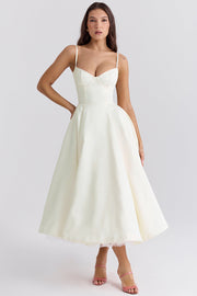 Sommerfeld | Romantisches Sommer Midi Kleid – Weiß