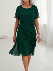 Linda™ - Elegantes Komfort-Rüschenkleid – Grün
