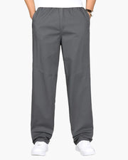 Ryan | Geradem Schnitt Freizeit Baumwolle-Hose mit Elastikbund – Grau