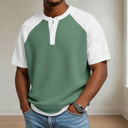 Arbor - Strukturiertes Waffelstrick-Poloshirt – Grün