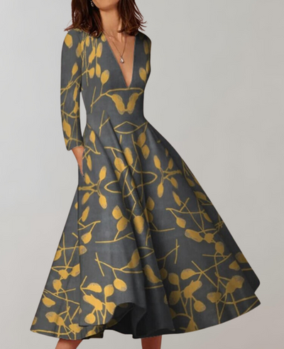 Aisha - Fließender Saum Maxi Kleid Damen Freizeit