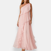 Heloisia - Luxuriöses One-Shoulder-Abendkleid – Pink