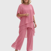 Elysanne - luftiges zweiteiliges Kleid-Set – Pink
