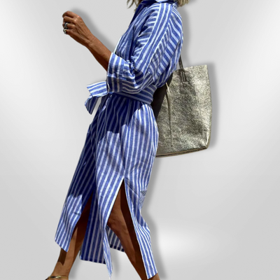 Selina | Modisches gestreiftes Hemdkleid für Frauen