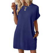 Emilia | Modernes Minimalistisches Sommerkleid – Dunkelblau