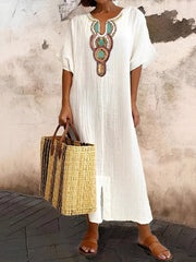 Paula - Schickes Boho-Kleid – Weiß