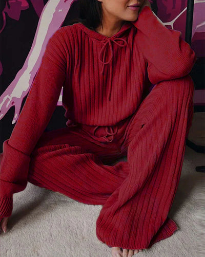 Kapuzen-Strickanzug | Kuschelig & Lässig | Entspannter Chic