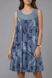 Ariadne - Elegantes Shiftkleid mit Blumenprint – Grau