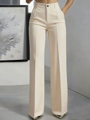 Adorisse - Hochtaillierte, maßgeschneiderte Marlenehose – Apricot