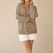 Halcyon - Soft-Touch-Cardigan mit Knöpfen – Camel