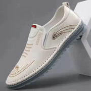 ALEX / ATMUNGSAKTIVE, RUTSCHFESTE LEDERSNEAKER FÜR HERREN – Weiß