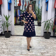 Clara | Elegantes Sommer Punkt Kleid Damen – Rosa