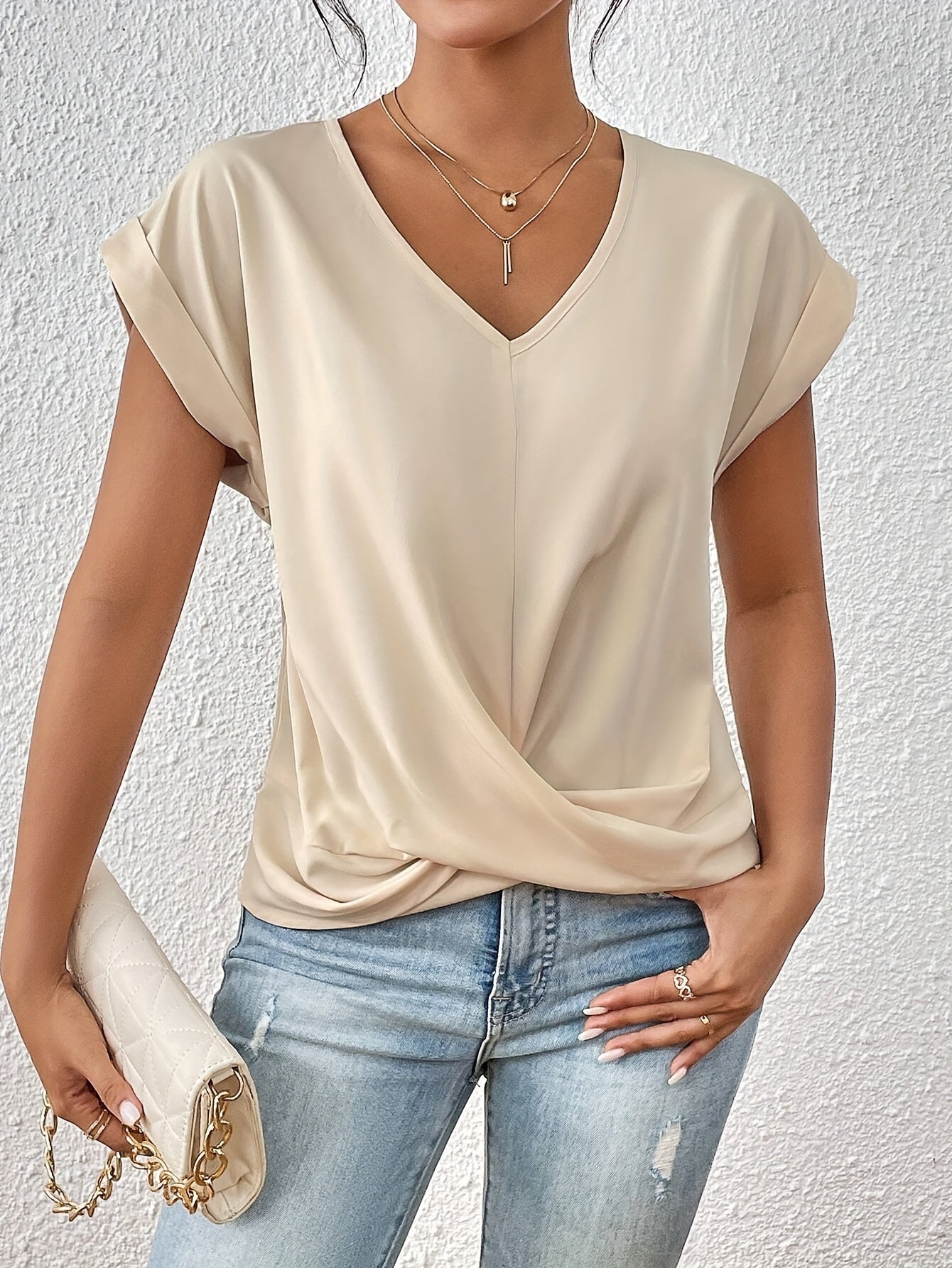 Chloé | Lässiges T-Shirt mit weichem V-Ausschnitt