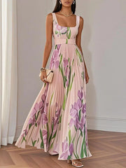 Yara™ - Maxikleid aus Plisseeschiffon – Rosa