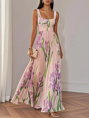 Iris Bloom | Sommerkleid mit Square Neckline – pink