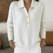 Marcellisse - Soft-Touch-Pullover mit V-Ausschnitt – Weiß