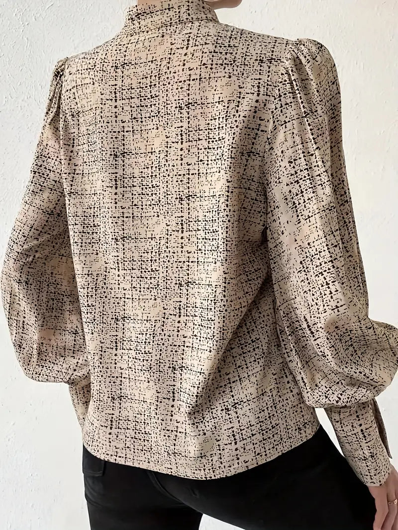 Irish | Bluse mit abstraktem Print und Rüschenbesatz
