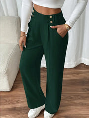 Ashlena - Soft-Touch High-Waist-Hose – Dunkelgrün