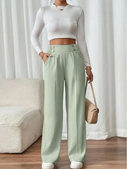 Ashlena - Soft-Touch High-Waist-Hose – Hellgrün