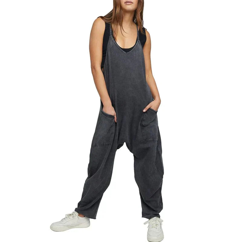 Ärmelloser Jumpsuit mit Taschen für Damen