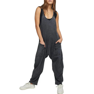 Ärmelloser Jumpsuit mit Taschen für Damen