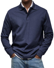 Sommerfeld | Langarm-Poloshirt für Herren (1 kaufen – 1 GRATIS dazu) – Marineblau
