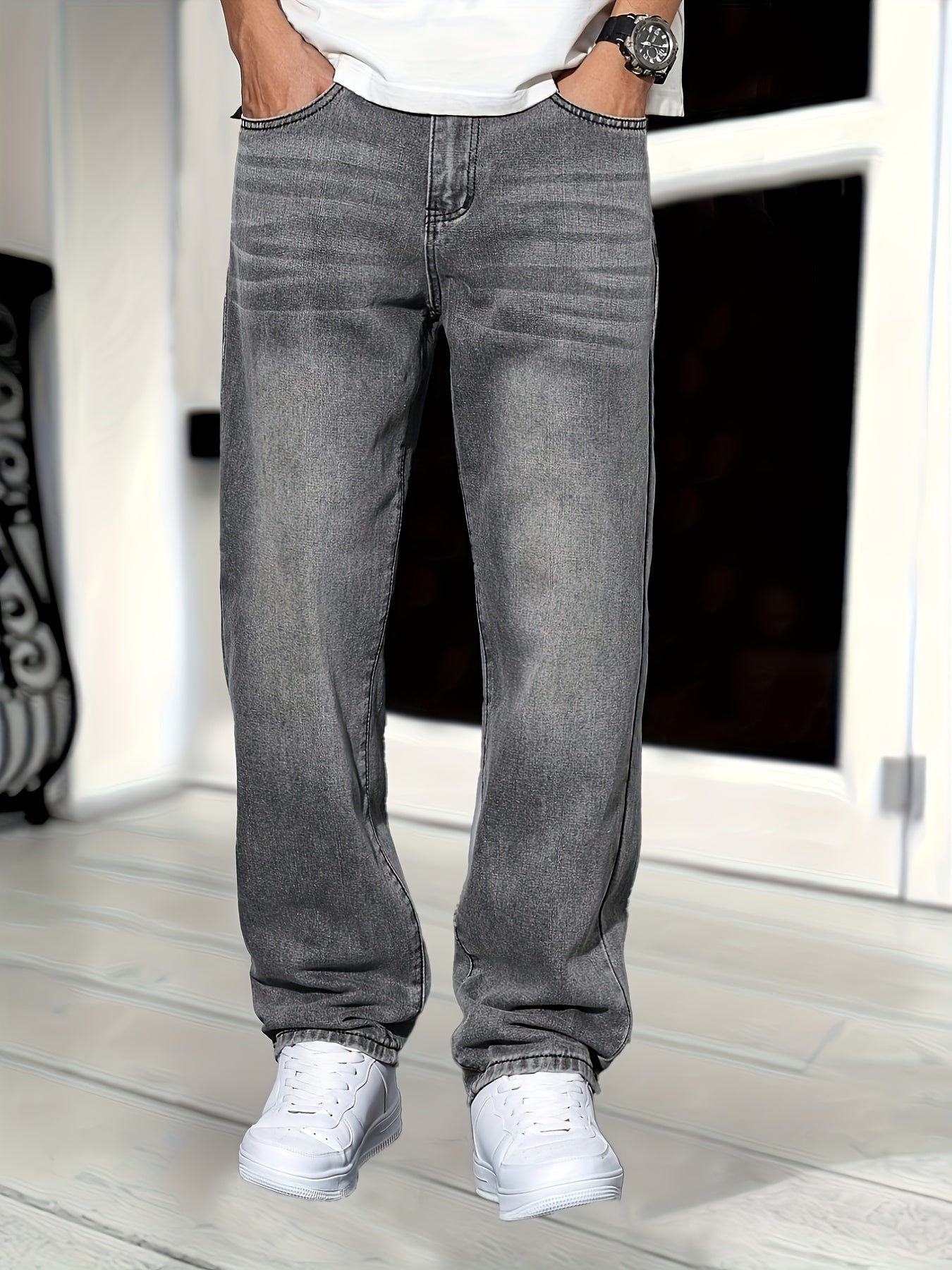 Baggy Straight-Leg Denim-Jeans für Herren