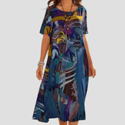 Vittoria | Locker geschnittenes Midi-Sommerkleid – blau