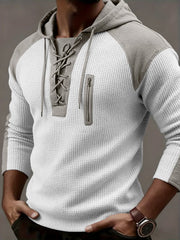 Ashcombe - Kuscheliger gerippter Hoodie – Weiß